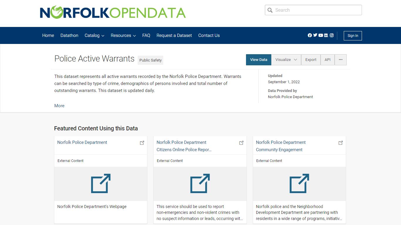 Police Active Warrants - City of Norfolk, VA Open Data